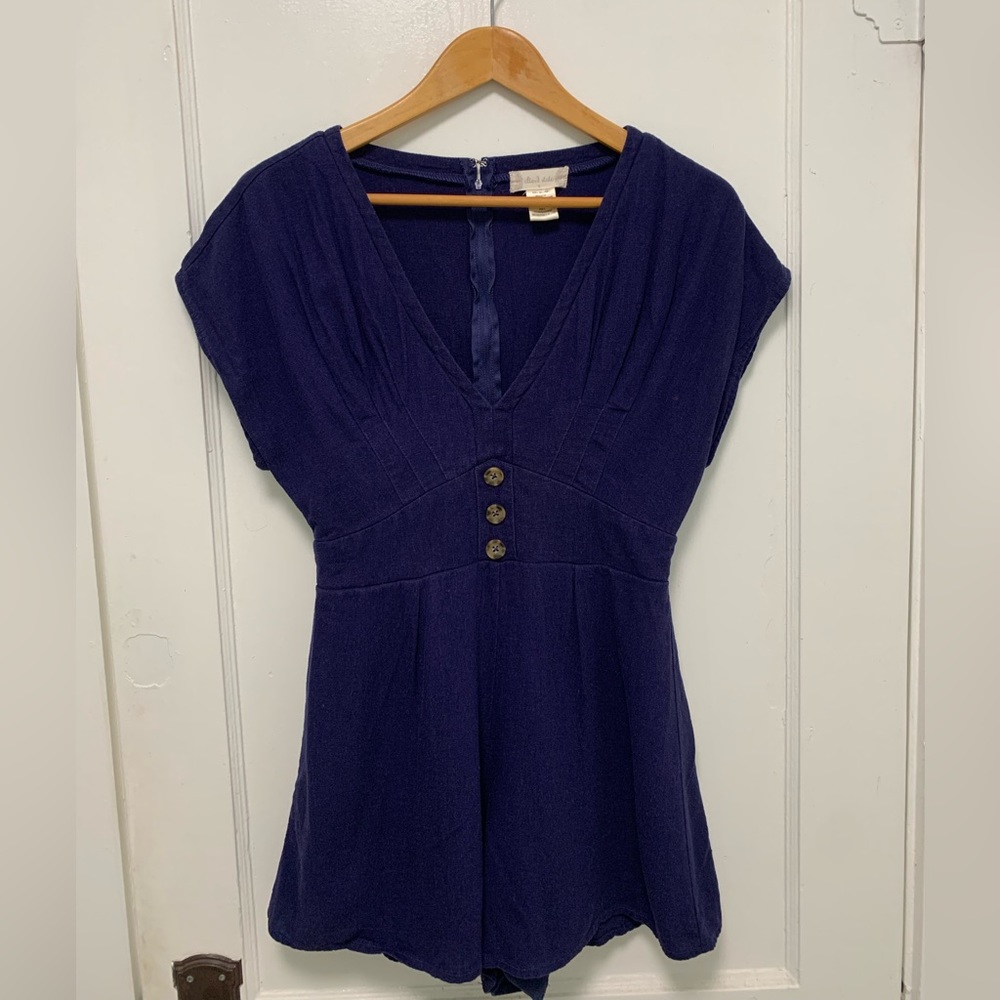 Altered State Navy Button Front Romper